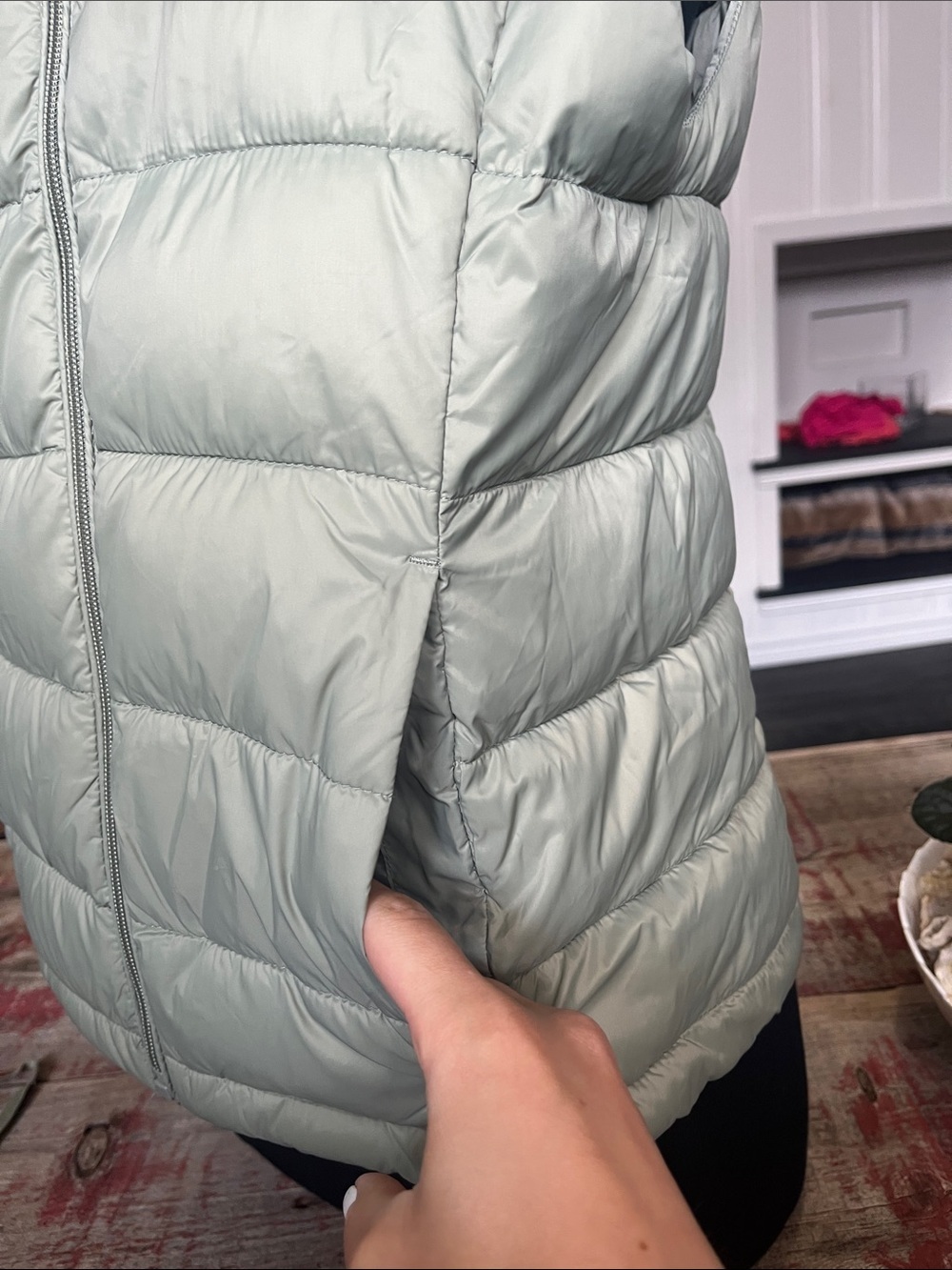 Love Tree Sage Green Quilted Puffer Vest - Picture 3 of 9